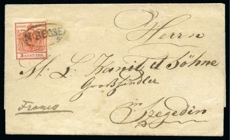 Stamp of Austria » 1850 Issue AUSTRIA TEMES BANAT: Folded lettersheet N.BECSE oval prephilatelic pmk