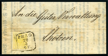 Stamp of Austria » 1850 Issue AUSTRIA 1850 selection 1Kr,3Kr,6Kr, 9Kr  - all margin examples, all on cover