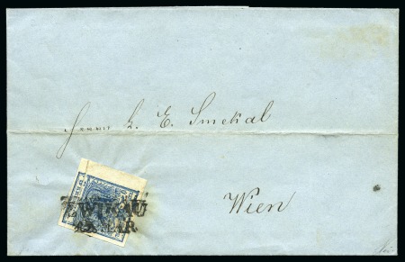 Stamp of Austria » 1850 Issue AUSTRIA BOHEMIA PAPER FOLD 9Kr on cover