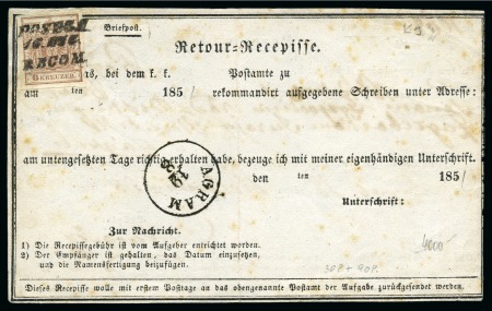 1851-1853 AUSTRIA RETURN RECEIPTS
