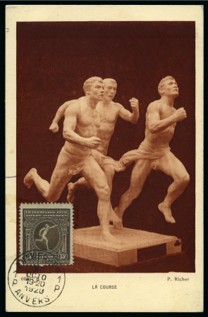 Stamp of Olympics » 1920 Antwerp 1920 Maximum card of 15c Olympics + unused vignettes
