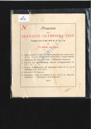 Stamp of Olympics » 1912 Stockholm Ticket as Programme of Olympic Festival at Skansen