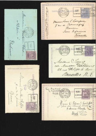 Stamp of Olympics » 1920 Antwerp 5 different carte-lettre/card-cover all three with