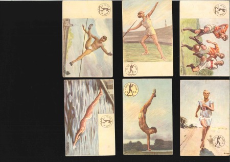 Stamp of Olympics » 1928 Amsterdam » Memorabilia 1928 Amsterdam. Series of 6 (full set) with coloured illustrations "OLYMPIADE 1928" from National German Olympic Committee