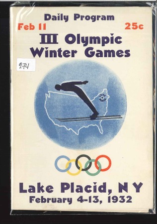 Stamp of Olympics » 1932 Lake Placid Lake Placid. Daily Program Feb. 11