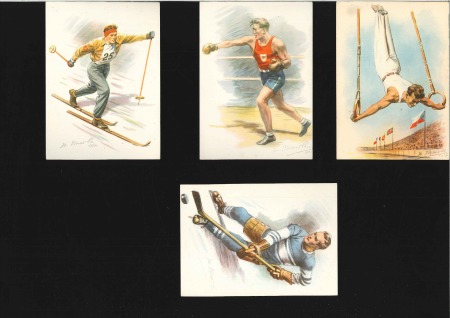 Stamp of Olympics » 1940 Helsinki (Cancelled) Four illustrated postcards by Czechoslovak Olympic Committee