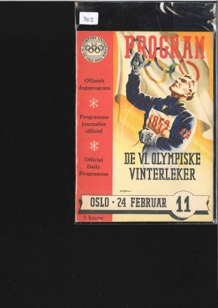 1952 Oslo. Official Daily Programme Nr 11 of 24 February