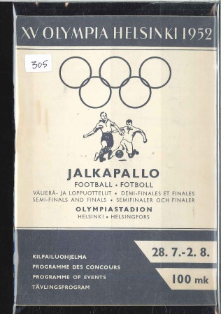 1952 Helsinki. Official Programme of Football tournament