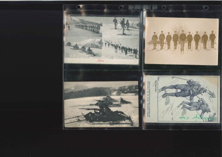 Stamp of Olympics » Collections & Miscellaneous Lots 1914-18, SKIING thematic collection of WWI skiing troops/company field post