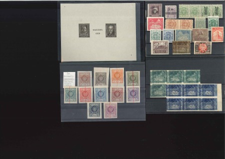 POLAND 1918-1928 Selection of mint, MNH & unused verieties, proofs