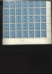 1927-37 Second Portrait Royal oblique perforation 50m mint nh block of 35 and 2m block of 28