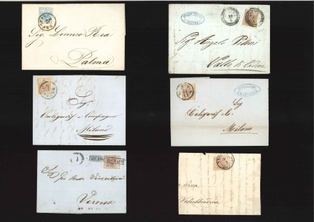Stamp of Italian States » Lombardy Venetia 1850- 1864 LOMBARDY VENETIA Lot of covers & adhesives