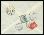 1927 (16.9) Registered Bagdad to Cairo, Egypt, with BAGDAD-CAIRO AIRMAIL / REGISTERED hs