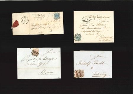 Stamp of Austria » 1850 Issue AUSTRIA WIEN Cover-group of N:B:H: WIEN, SUEDBAHNHOF, etc., incl. 1 plate error