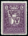 Liechtenstein 1933-1935 High values 2Fr to 5Fr, MNH