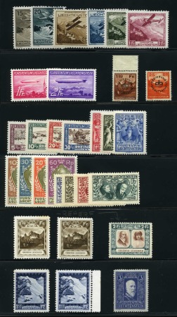 Liechtenstein - lot of better hinged sets 1928-1936