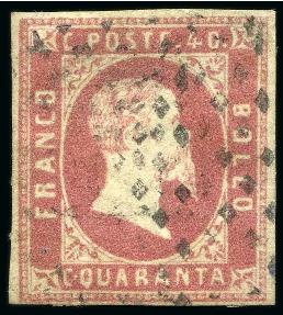 ITALY SARDINIA 1851 40C rosa, used