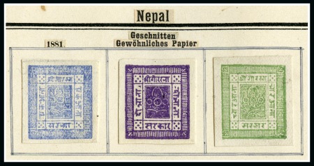 Stamp of Nepal NEPAL 1881-1907 Small but beautiful colln. on old-time selfmade album page