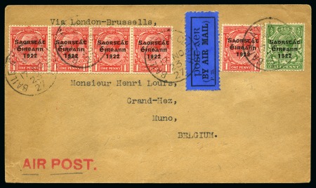 Stamp of Ireland » Airmails 1923 Cover to Belgium from Dublin 17.11.23, flown London-Brussels