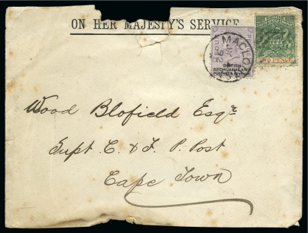 Mashonaland: 1892 (Jul) OHMS envelope from Salisbury,