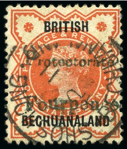 1889 (Mar) 4d on 1/2d vermilion with GREEN OVERPRINT