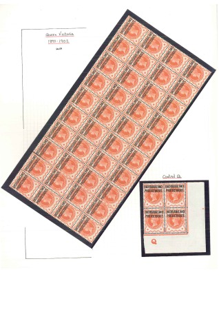 1897-1902 1/2d Vermilion mint lower right corner marginal