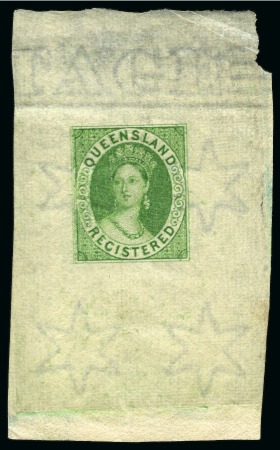 Stamp of Australia » Queensland 1860-61 "REGISTERED" die proof reprint of an intermediate stage