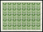 1939-48 High Values 2s6d yellow-green mint complete sheet of 40