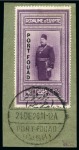 1926 Port Fouad 50pi tied to piece by complete 21 DE 26 Port Fouad cds on the first day of issue