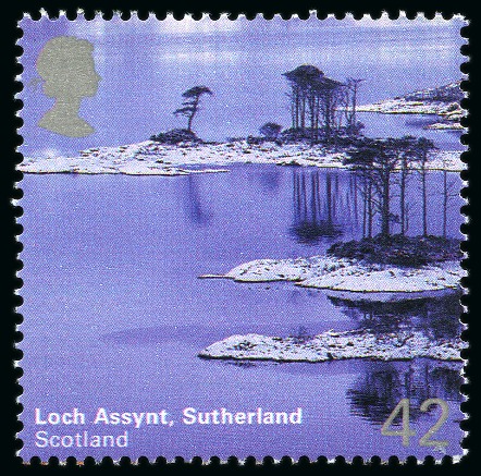 Stamp of Great Britain » Queen Elizabeth II 2003 British Journey 42p Loch Assynt colour trial
