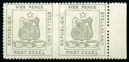 Stamp of Bechuanaland » Stellaland 1884 4d Olive-Grey imperf. between horizontal pair,