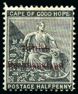 1885-87 1/2d Grey-Black with double overprint (one in lake and one in black) mint