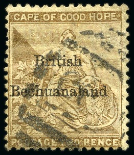 Stamp of Bechuanaland » British Bechuanaland 1885-87 2d Bistre with inverted watermark used