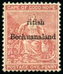 1885-87 1d Rose-Red wmk Anchor with "ritish" variety,