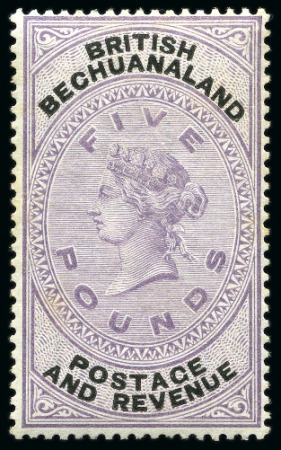 Stamp of Bechuanaland » British Bechuanaland 1888 (Jan) Unappropriated Die £5 Lilac & Black mint