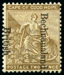 1893-95 2d Bistre (reading downwards) with "BECHUANALAND. / BRITISH" transposed overprint