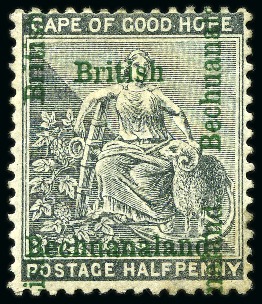 Stamp of Bechuanaland » British Bechuanaland 1888 (Dec) 1/2d Grey-Black group incl. double overprint (one vertical) variety
