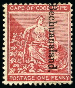 1893-95 1d Carmine-Red (reading downwards) with "BRITISH" omitted