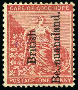 1893-95 1d Carmine-Red (reading downwards) with overprint error reading upwards