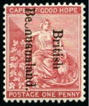 1893-95 1d Carmine-Red (reading downwards) with overprint error reading upwards