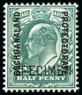 1904-13 KEVII 1/2d Blue-Green with SPECIMEN type GB16 overprint
