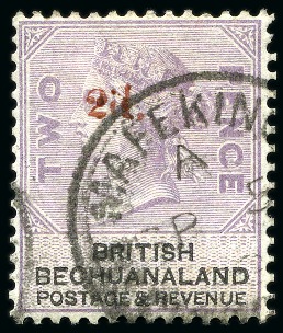 Stamp of Bechuanaland » British Bechuanaland 1888 (Sep-Nov) 2d on 2d with "curved foot to 2" variety, mint & used singles
