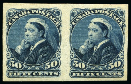 1893 20c Vermilion and 50c prussian blue in mint imperf.