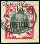 1888-1901 1s green and carmine overprinted I.R./OFFICIAL