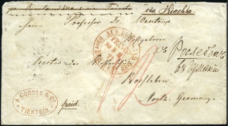 Stamp of Russia » Russia Post in China QUASI OFFICIAL MERCHANTS POST: 1871 Cover from Tie