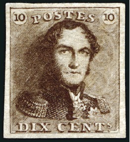 Stamp of Belgium » Belgique. 1849 Epaulettes - Émission 10c Brun, position 190 du 2ème panneau montrant la