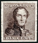 Stamp of Belgium » Belgique. 1849 Epaulettes - Réimpressions Réimpressions de 1895 du coin du 10 centimes brun 