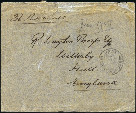 URGA: 1907 Envelope to England with 1902-05 10k bl