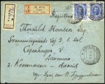URGA: 1913 Envelope sent registered to Copenhagen,