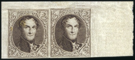 Stamp of Belgium » Belgique. 1849 Médaillons (filigrane encadré) - La Genèse - Essais Essais de Robinson: 2 exemplaires provenant de la 